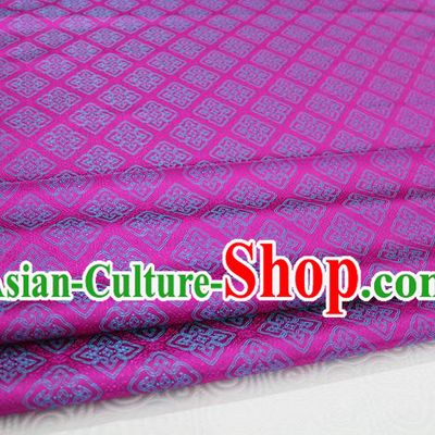 Chinese Traditional Ancient Costume Palace Pattern Cheongsam Mongolian Robe Rosy Brocade Tang Suit Satin Fabric Hanfu Material
