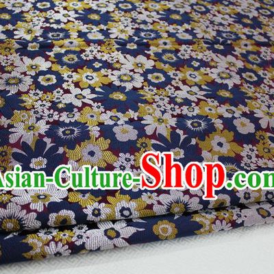 Chinese Traditional Ancient Costume Palace Pattern Cheongsam Mongolian Robe Kimono Navy Brocade Tang Suit Satin Fabric Hanfu Material