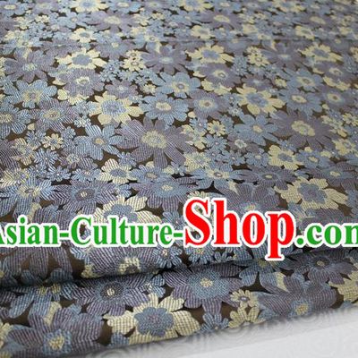 Chinese Traditional Ancient Costume Palace Pattern Cheongsam Mongolian Robe Kimono Grey Brocade Tang Suit Satin Fabric Hanfu Material