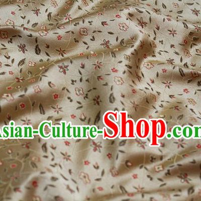 Chinese Traditional Ancient Costume Palace Flowers Pattern Cheongsam Golden Brocade Tang Suit Satin Fabric Hanfu Material