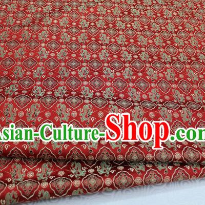 Chinese Traditional Ancient Costume Palace Pattern Tang Suit Cheongsam Red Brocade Satin Fabric Hanfu Material
