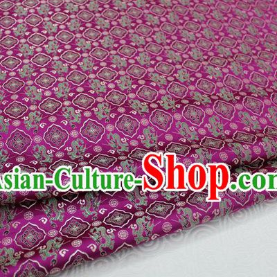 Chinese Traditional Ancient Costume Palace Dragons Pattern Tang Suit Cheongsam Amaranth Brocade Mongolian Robe Satin Fabric Hanfu Material
