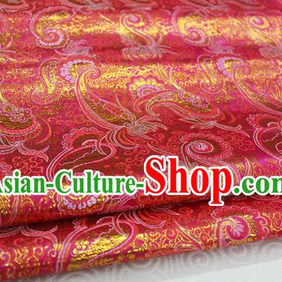 Chinese Traditional Ancient Costume Palace Pattern Tang Suit Cheongsam Red Brocade Mongolian Robe Satin Fabric Hanfu Material