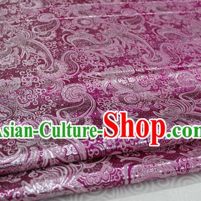 Chinese Traditional Ancient Costume Palace Pattern Tang Suit Cheongsam Purple Brocade Mongolian Robe Satin Fabric Hanfu Material