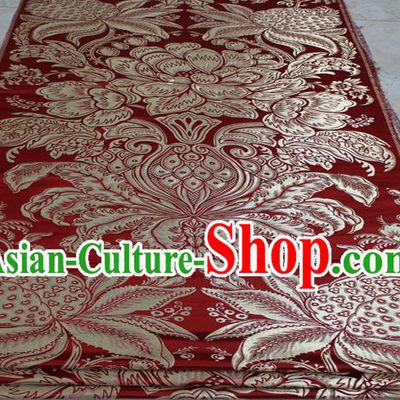 Chinese Traditional Ancient Costume Palace Pattern Tang Suit Xiuhe Suit Red Brocade Mongolian Robe Satin Fabric Hanfu Material