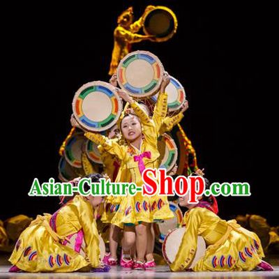 Traditional Chinese Modern Dancing Costume Opening Dance Clothing Modern Dance Dress for Kids