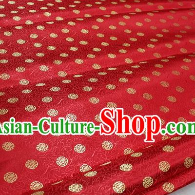 Chinese Traditional Ancient Costume Palace Pattern Cheongsam Red Brocade Tang Suit Satin Fabric Hanfu Material