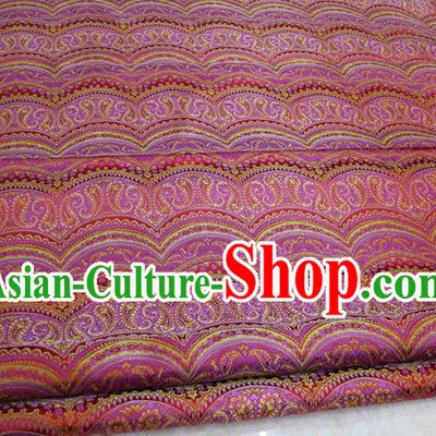 Chinese Traditional Ancient Costume Palace Pattern Mongolian Robe Red Brocade Cheongsam Satin Fabric Hanfu Material