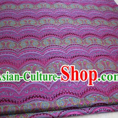 Chinese Traditional Ancient Costume Palace Pattern Mongolian Robe Rosy Brocade Cheongsam Satin Fabric Hanfu Material