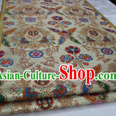Chinese Traditional Ancient Costume Palace Pattern Xiuhe Suit Brocade Mongolian Robe Satin Fabric Hanfu Material