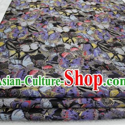 Chinese Traditional Ancient Costume Palace Butterfly Pattern Xiuhe Suit Brocade Mongolian Robe Satin Fabric Hanfu Material