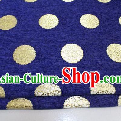 Chinese Traditional Ancient Costume Palace Pattern Royalblue Brocade Mongolian Robe Satin Fabric Hanfu Material