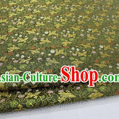 Chinese Traditional Ancient Costume Palace Phoenix Pattern Cheongsam Green Brocade Xiuhe Suit Satin Fabric Hanfu Material
