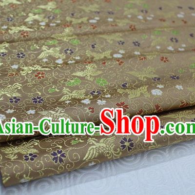 Chinese Traditional Ancient Costume Palace Phoenix Pattern Cheongsam Bronze Brocade Xiuhe Suit Satin Fabric Hanfu Material