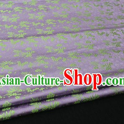 Chinese Traditional Ancient Costume Palace Bamboo Pattern Cheongsam Lilac Brocade Xiuhe Suit Satin Fabric Hanfu Material