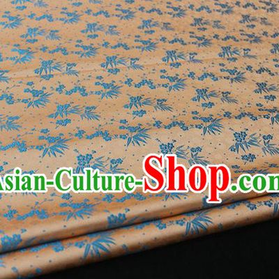 Chinese Traditional Ancient Costume Palace Bamboo Pattern Cheongsam Brocade Xiuhe Suit Satin Fabric Hanfu Material