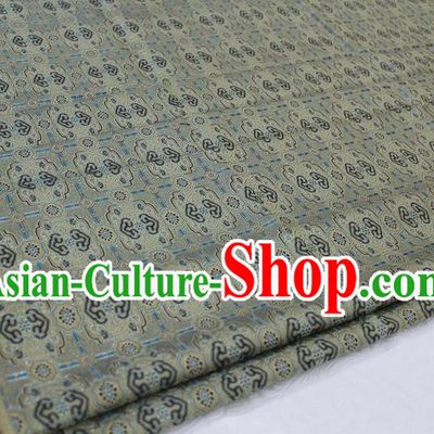 Chinese Traditional Ancient Costume Palace Pattern Mongolian Robe Grey Brocade Tang Suit Satin Fabric Hanfu Material