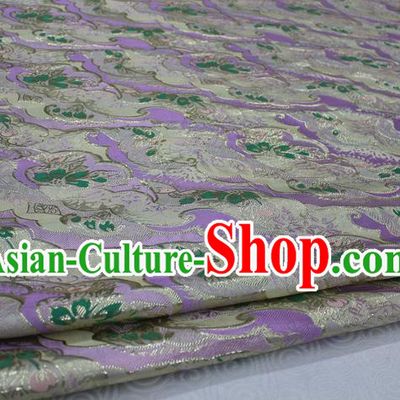 Chinese Traditional Ancient Costume Palace Pattern Kimono Cheongsam Purple Brocade Tang Suit Satin Fabric Hanfu Material