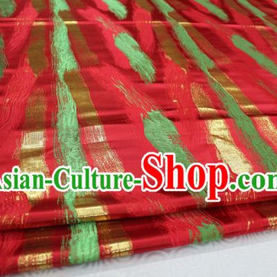 Chinese Traditional Ancient Costume Palace Pattern Red Brocade Tang Suit Satin Cheongsam Fabric Hanfu Material