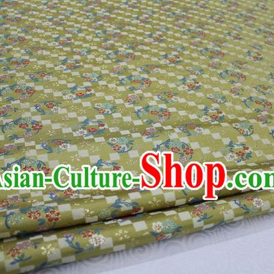 Chinese Traditional Ancient Costume Palace Pattern Cheongsam Yellow Brocade Tang Suit Satin Fabric Hanfu Material