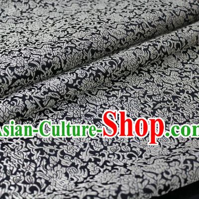 Chinese Traditional Ancient Costume Palace Grey Pattern Cheongsam Brocade Tang Suit Satin Mongolian Robe Fabric Hanfu Material