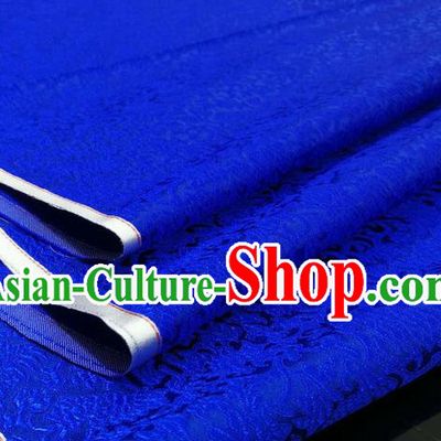 Chinese Traditional Ancient Costume Palace Pattern Cheongsam Royalblue Brocade Tang Suit Satin Mongolian Robe Fabric Hanfu Material