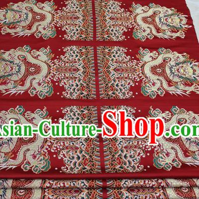 Chinese Traditional Ancient Costume Palace Dragons Pattern Cheongsam Brocade Tang Suit Satin Mongolian Robe Fabric Hanfu Material
