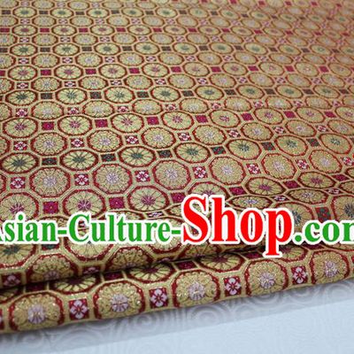 Chinese Traditional Ancient Costume Royal Palace Pattern Cheongsam Red Brocade Tang Suit Satin Mongolian Robe Fabric Hanfu Material