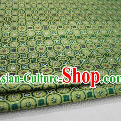 Chinese Traditional Ancient Costume Royal Palace Pattern Cheongsam Green Brocade Tang Suit Satin Mongolian Robe Fabric Hanfu Material