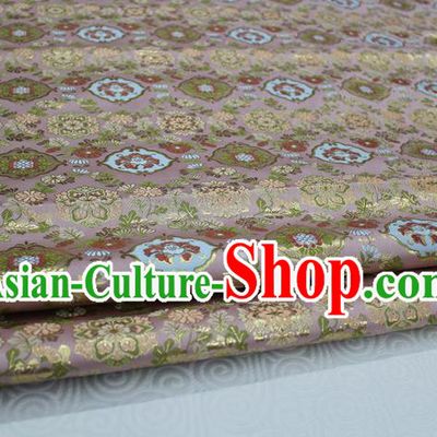 Chinese Traditional Ancient Costume Royal Palace Pattern Cheongsam Pink Brocade Tang Suit Satin Mongolian Robe Fabric Hanfu Material