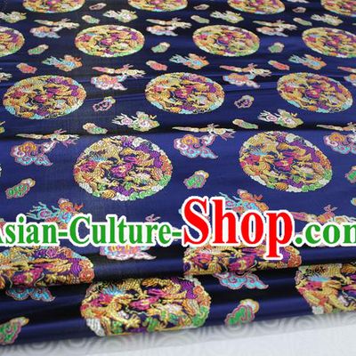 Chinese Traditional Ancient Costume Palace Dragons Pattern Mongolian Robe Brocade Tang Suit Satin Fabric Hanfu Material