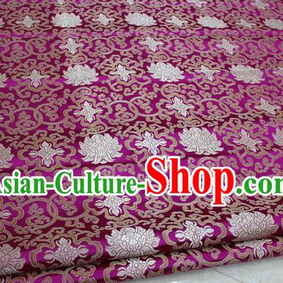 Chinese Traditional Ancient Costume Palace Pattern Mongolian Robe Rosy Brocade Tang Suit Satin Cheongsam Fabric Hanfu Material