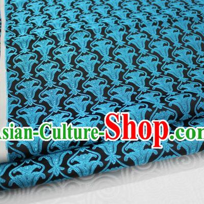 Chinese Traditional Ancient Costume Palace Pattern Cheongsam Black Brocade Tang Suit Satin Cheongsam Fabric Hanfu Material