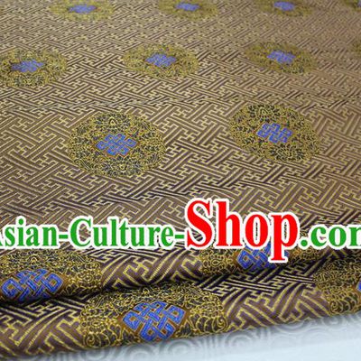 Chinese Traditional Ancient Costume Royal Palace Pattern Tang Suit Mongolian Robe Bronze Brocade Satin Fabric Hanfu Material