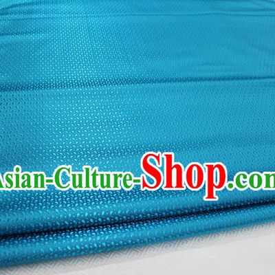 Chinese Traditional Ancient Costume Royal Palace Pattern Tang Suit Mongolian Robe Blue Brocade Satin Fabric Hanfu Material