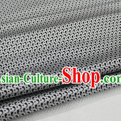 Chinese Traditional Ancient Costume Royal Palace Pattern Tang Suit Mongolian Robe Grey Brocade Satin Fabric Hanfu Material