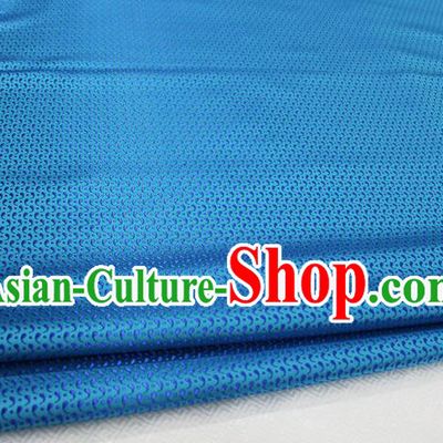 Chinese Traditional Ancient Costume Royal Palace Pattern Tang Suit Mongolian Robe Lake Blue Brocade Satin Fabric Hanfu Material