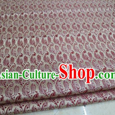 Chinese Traditional Ancient Costume Royal Palace Flowers Pattern Tang Suit Mongolian Robe White Brocade Satin Fabric Hanfu Material