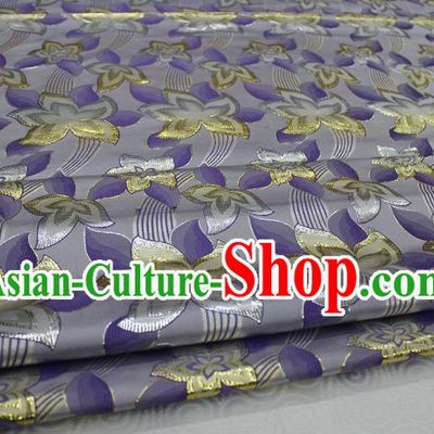 Chinese Traditional Ancient Costume Royal Flowers Pattern Tang Suit Mongolian Robe Purple Brocade Satin Fabric Hanfu Material