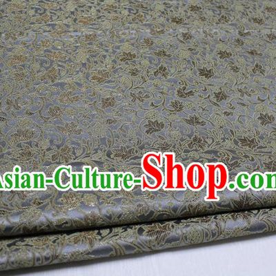Chinese Traditional Ancient Costume Royal Palace Tang Suit Grey Brocade Mongolian Robe Satin Fabric Hanfu Material