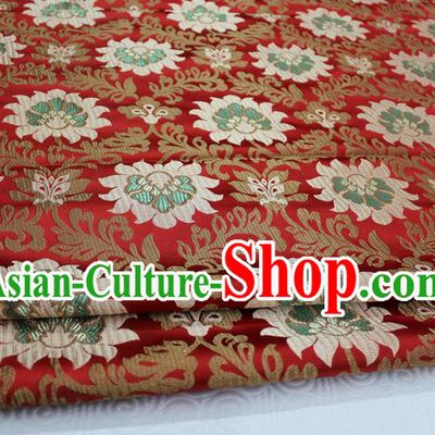 Chinese Traditional Ancient Costume Royal Palace Pattern Tang Suit Wedding Red Brocade Mongolian Robe Satin Fabric Hanfu Material