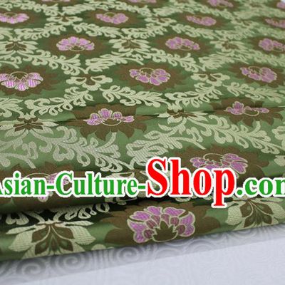 Chinese Traditional Ancient Costume Royal Palace Pattern Tang Suit Wedding Green Brocade Mongolian Robe Satin Fabric Hanfu Material