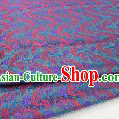 Chinese Traditional Ancient Costume Royal Palace Pattern Mongolian Robe Red Brocade Tibetan Robe Satin Fabric Hanfu Material