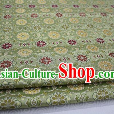 Chinese Traditional Ancient Costume Royal Palace Pattern Mongolian Robe Green Brocade Tibetan Robe Satin Fabric Hanfu Material