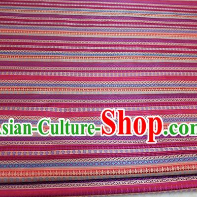 Chinese Traditional Ancient Costume Royal Palace Pattern Mongolian Robe Rosy Brocade Tibetan Robe Satin Fabric Hanfu Material