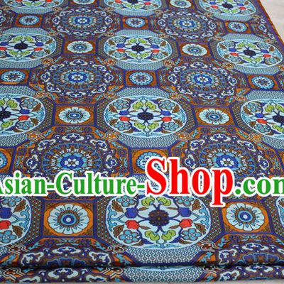 Chinese Traditional Ancient Costume Royal Palace Buddhism Pattern Mongolian Robe Ginger Brocade Tibetan Robe Satin Fabric Hanfu Material