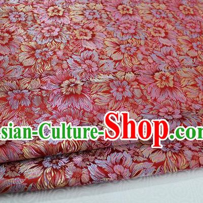 Chinese Traditional Ancient Costume Royal Palace Pattern Tang Suit Wedding Red Brocade Mongolian Robe Satin Fabric Hanfu Material