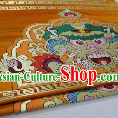 Chinese Traditional Ancient Costume Royal Palace Pattern Mongolian Robe Brocade Satin Fabric Hanfu Material