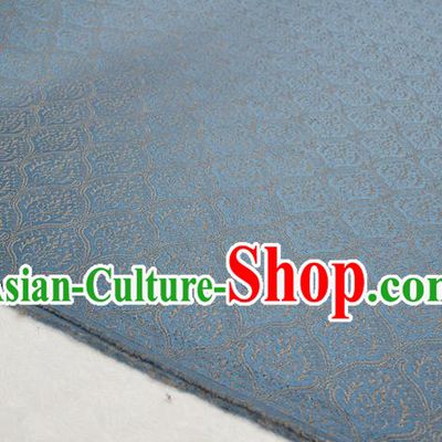 Chinese Traditional Clothing Mongolian Robe Tang Suit Light Blue Brocade Ancient Costume Palace Pattern Satin Fabric Hanfu Material