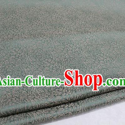 Chinese Traditional Clothing Mongolian Robe Tang Suit Green Brocade Ancient Costume Palace Flowers Pattern Satin Fabric Hanfu Material
